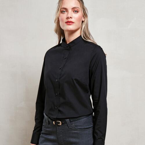 Women's banded collar 'grandad' shirt Thumbnail