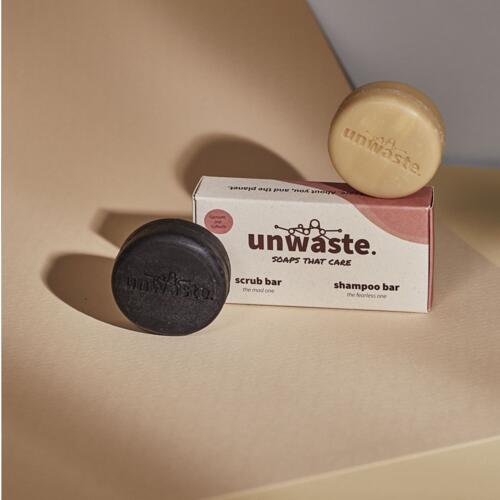 Unwaste Duopack Scrub & Shampoo bar Thumbnail